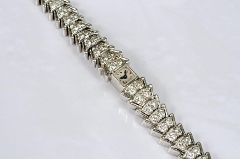 Jaeger le Coultre watch with diamond strap